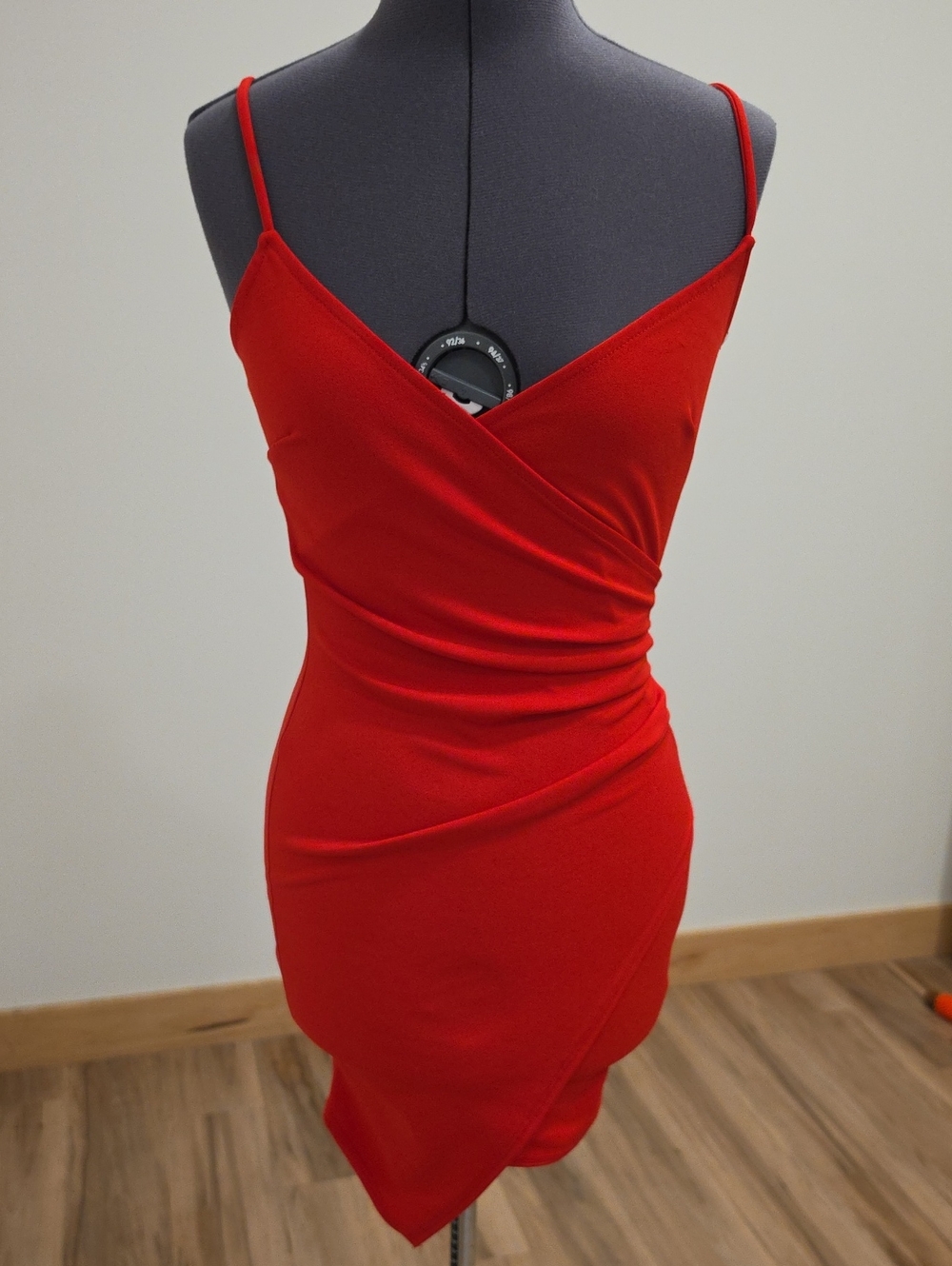 Charlotte Russe Red Surplice Spaghetti-Strap Mini Dress